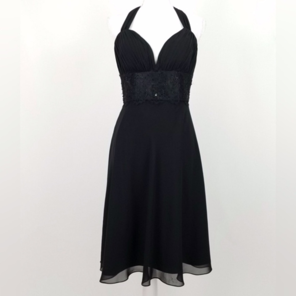 White House Black Market Lace Bodice Halter Dress